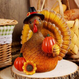Thanksgiving Turkey Tabletop Centerpiece Decor, Resin Turkey Decoration for Autu